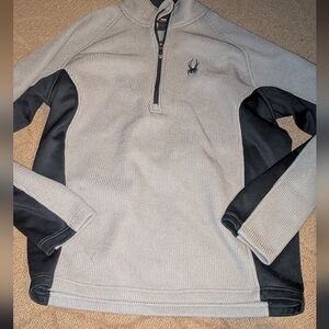 Spyder Men's Zip Up Jacket CORE SWEATER  in Gray and Black MEDIUM MED M $150